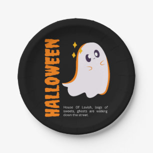 Mignon fantôme Halloween assiette en papier Kawaii