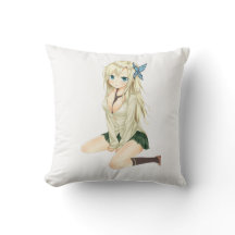 Mignon Fille Anime Coussin Art – Douce Waifu Esthé
