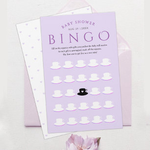 Mignon Fille Violet Lavande Baby Shower Bingo Thé