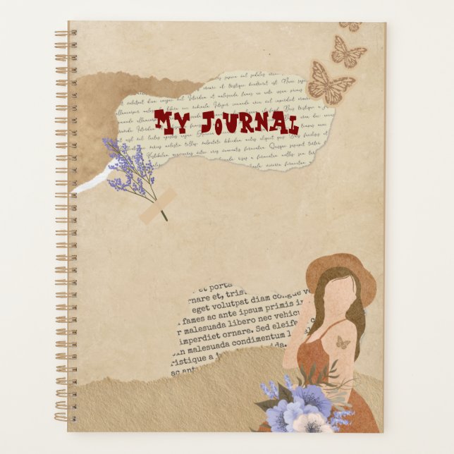 Mignon gris, fleur, papillon et texte (Devant)