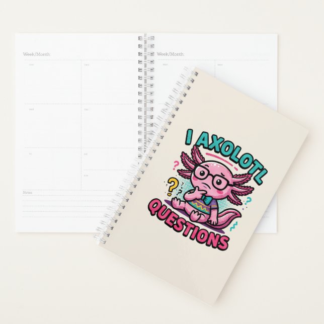 Mignon Je Questions Axolotl nerd aztec avec des lu (Devant avec enveloppe)
