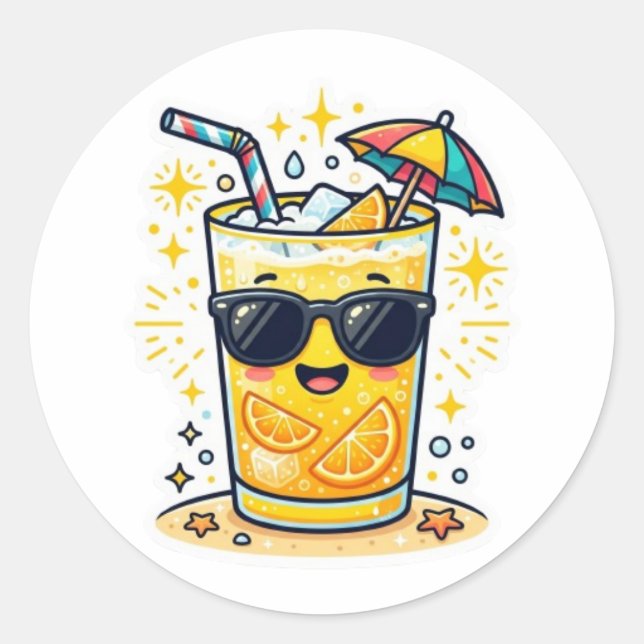 Mignon Kawaii Boisson Tropicale D'été Autocollant (Devant)