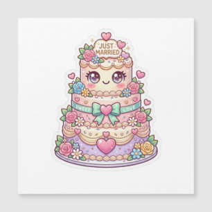 Mignon Kawaii Mariage gâteau de mariage Flora past