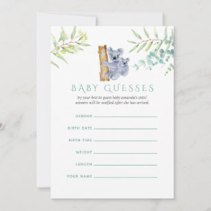 Mignon Koala Feuilles d'Eucalyptus Bébé Devine