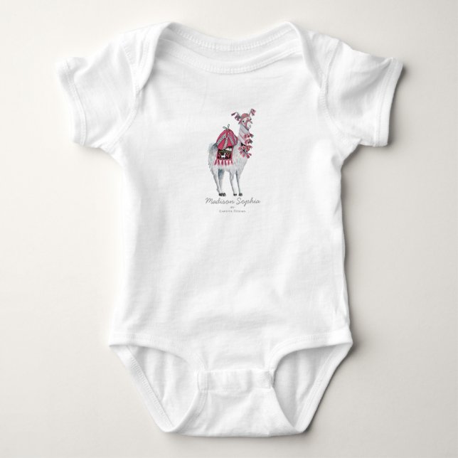 Mignon lama animal | Bébé fille | Body (Devant)