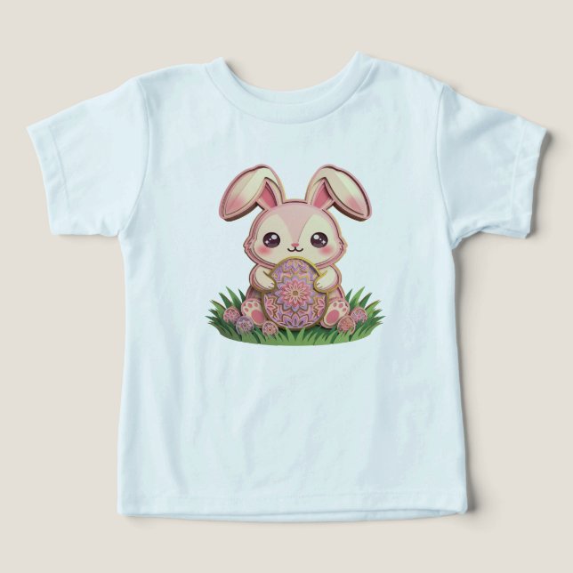 Mignon lapin de Pâques rose en papier découpé 3D a (Design Recto)