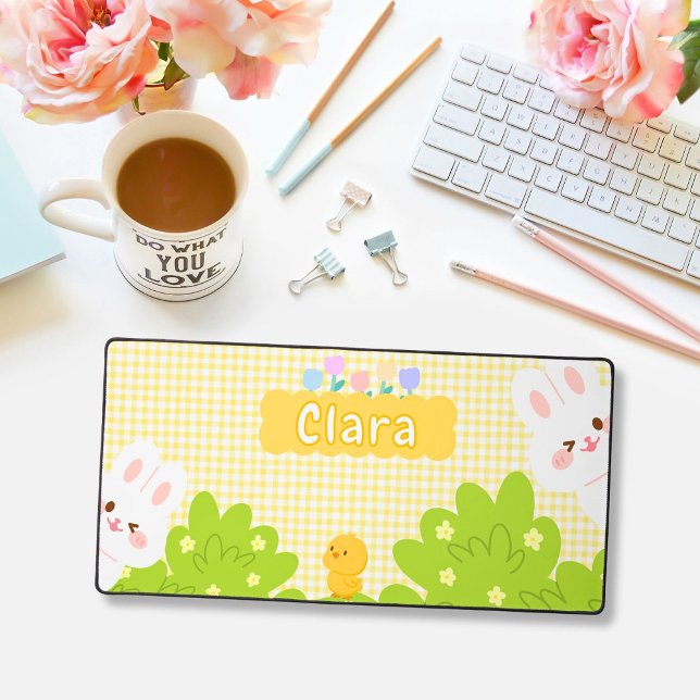 Mignon Lapin Kawaii Fleurs de Printemps Pastel (Créateur téléchargé)