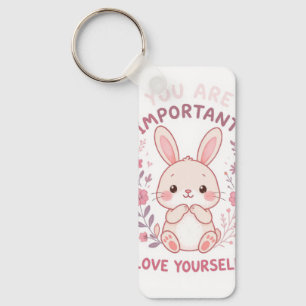 Mignon Lapin Vous Êtes Important Porte-Clés - Aime