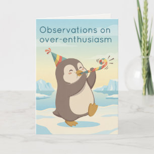 Mignon Manchot de Fête   Carte d'Anniversaire Humo