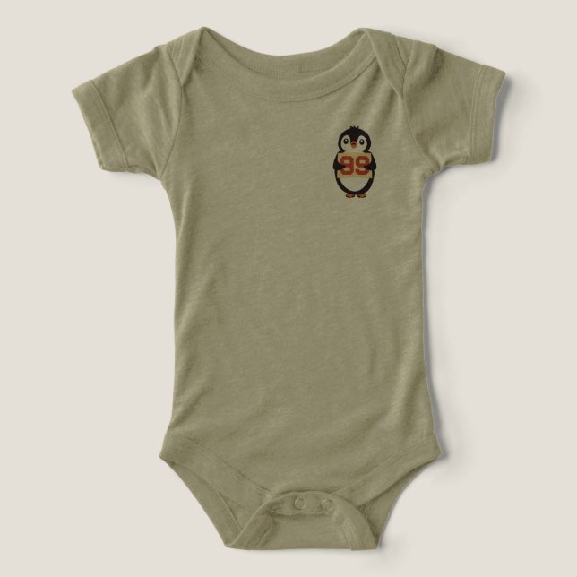 Mignon Manchot Tenant un Panneau (Design Recto)