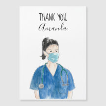 Mignon Merci Infirmière Aquarelle personnalisée Ch