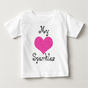 mignon mon coeur pétille bébé tshirt
