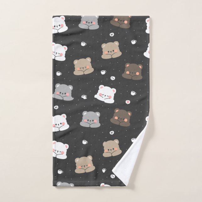 Mignon motif sans couture d'ours endormis dans des (Serviette à main)