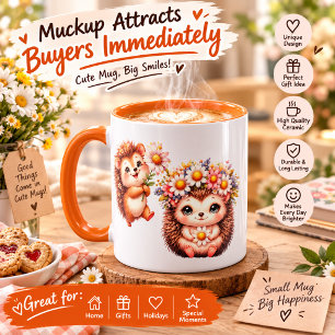 Mignon Mug Expresso Hérisson Romantique – Couple F