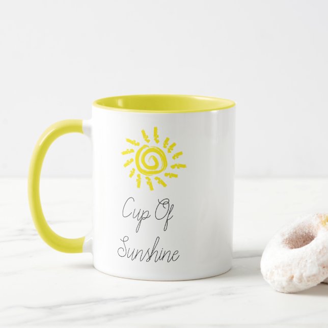 MIGNON ! 🌞Mug Tasse de Soleil – Soleil Jaune Bril (Avec donut)