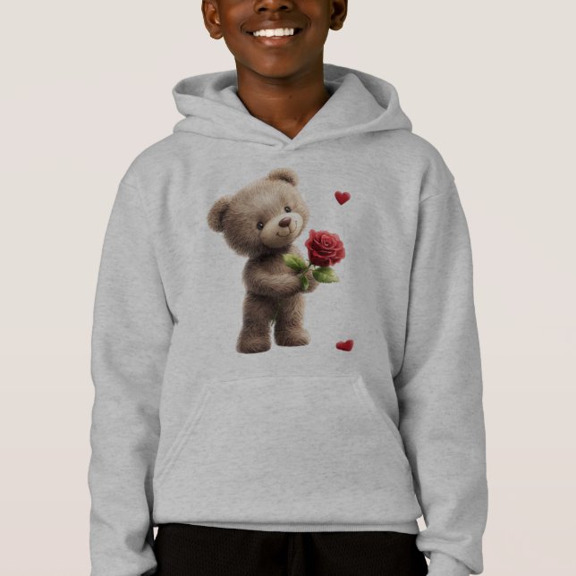 Mignon ours en peluche avec sweat à capuche pour e (Devant)