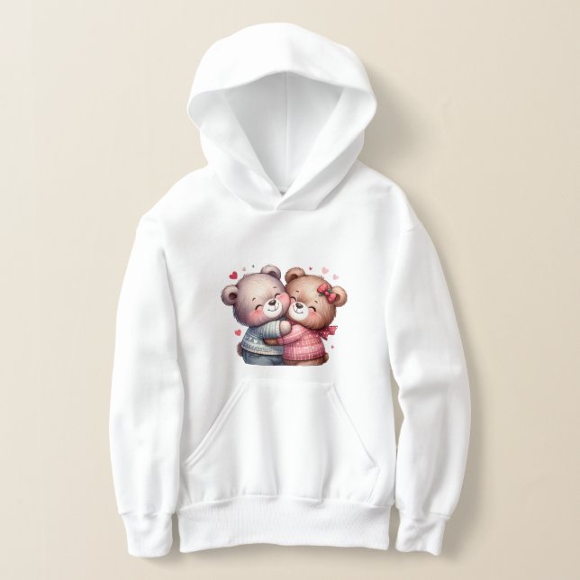 Mignon Ours en Peluche Câlin Filles Sweat à Capuch (Poser)