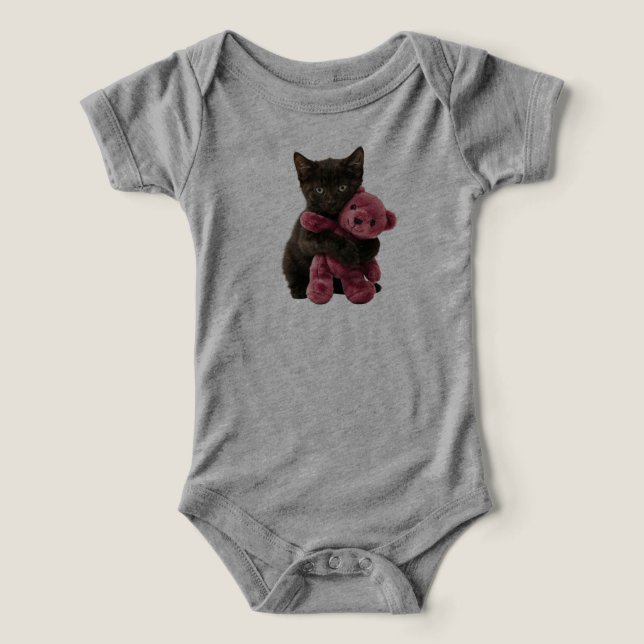 Mignon Ours en Peluche Chat Noir  (Design Recto)
