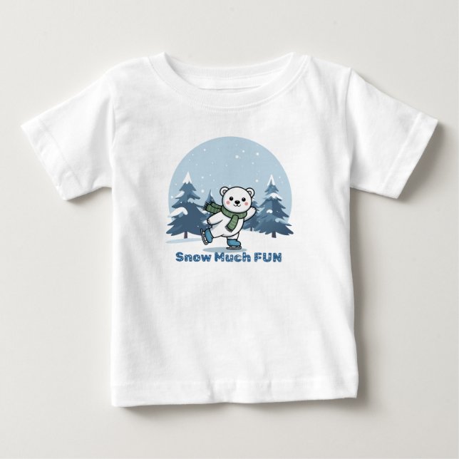 Mignon ours polaire patinant Tshirt d'hiver pour e (Devant)