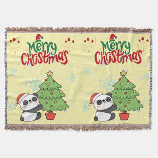 mignon panda joyeux Noël couverture