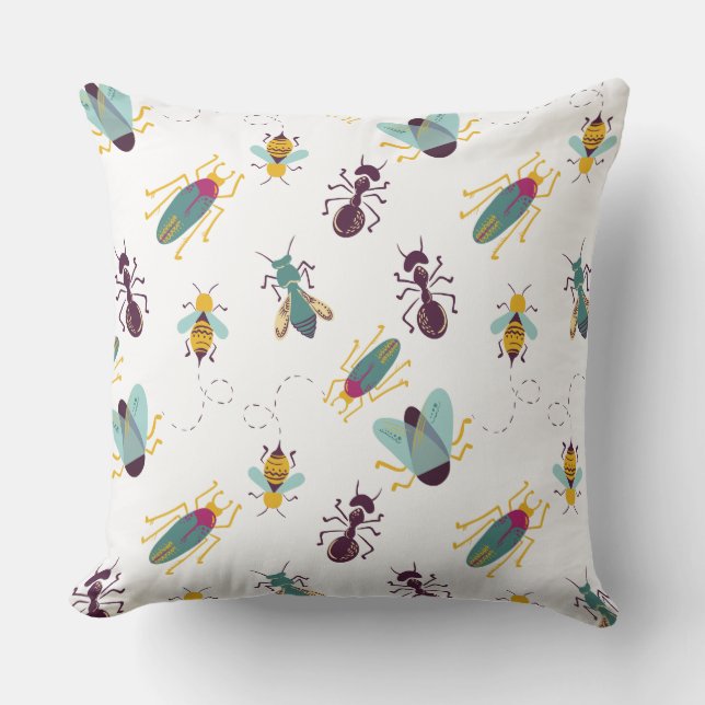 mignon petits insectes insectes coussin extérieur (Recto)