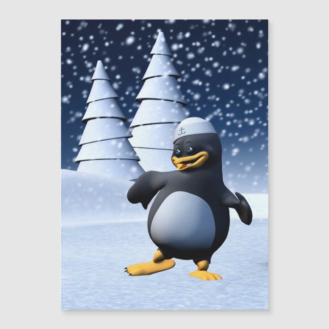 Mignon pingouin marin d'hiver Art de vacances enne (Devant)