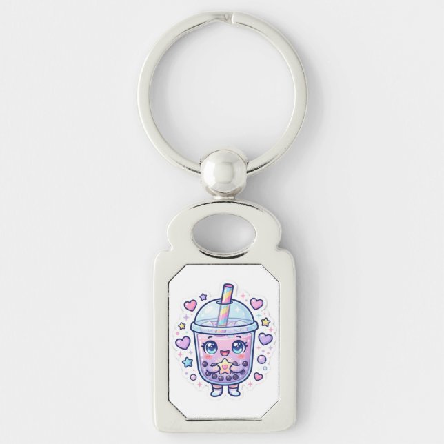 Mignon porte-clés de personnage chibi de thé au la (Devant)