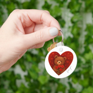 Mignon porte-clés en forme d'ours en peluche perso
