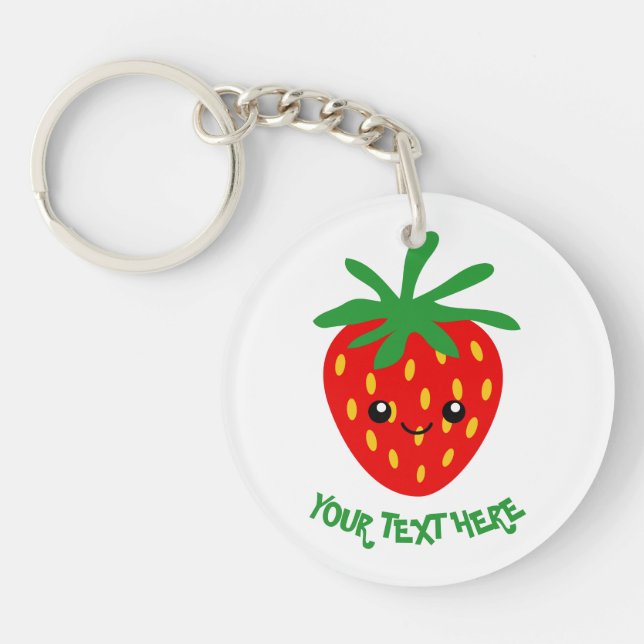Mignon porte-clés fruit fraise Kawaii (Devant)