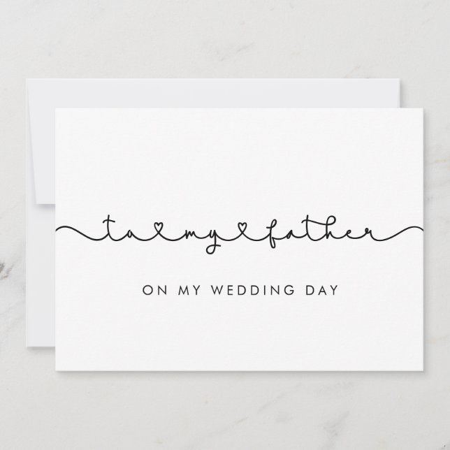 Mignon pour mon père le jour de mon mariage carte (Devant)