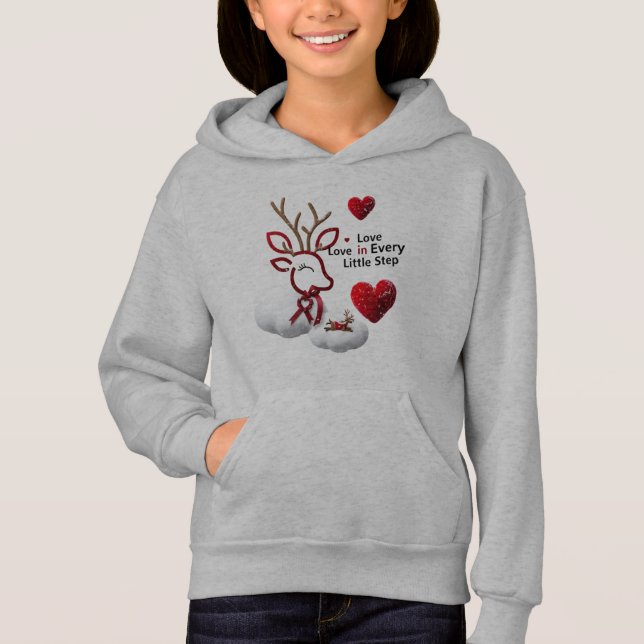 Mignon pullover à motif de renne pour filles  (Devant)