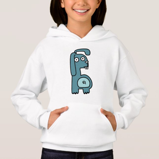 Mignon Pullover Chèvre de Dessin Animé Bleu pour F (Devant)