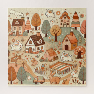 mignon puzzle village lapin.