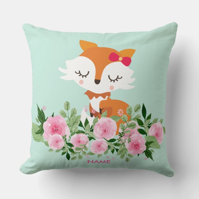 mignon renard boisé Jeu oreiller 20" x 20" (Recto)