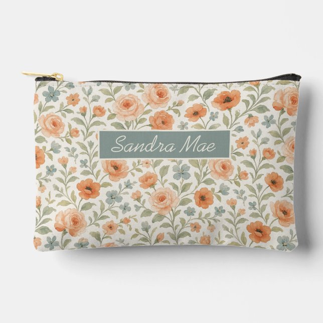 Mignon Sac à Maquillage Floral Chic Décontracté à  (Recto)