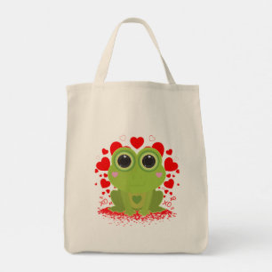 Mignon Sac Réutilisable Grenouille Kawaii Cœurs XO