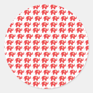 mignon stickers d'éléphant rouge.