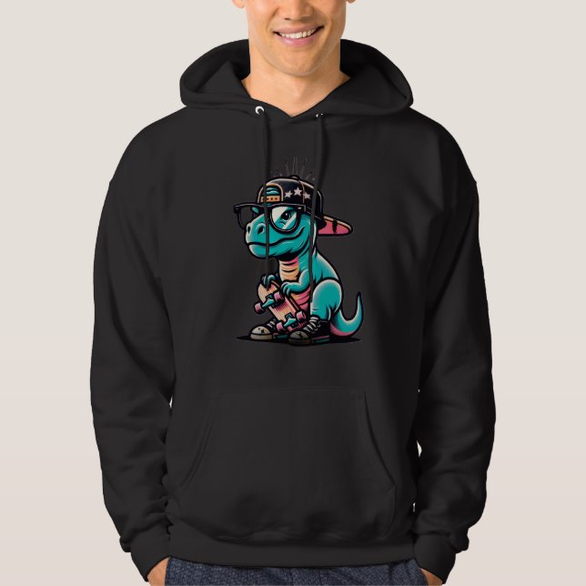 Mignon sweat à capuche de dinosaure (Devant)