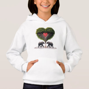Mignon Sweat à Capuche Enfant Arbre à Coeur d'Élép