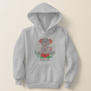 Mignon sweat-shirt maman et bébé éléphant pour fil