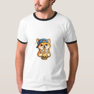 Mignon T-Shirt Tigre Kawaii Bubble Tea Dessin Anim
