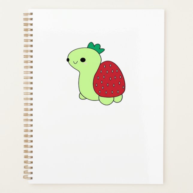 Mignon tortue fraise verte rougissante T-Sh classi (Devant)