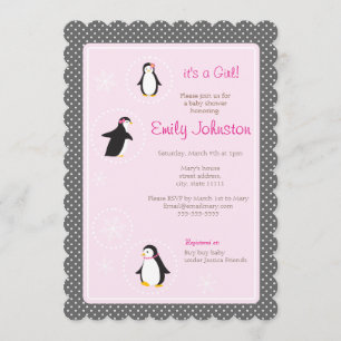 mignonette fille baby shower 5" x 7" invitation