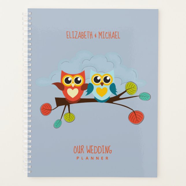 Mignonette OWLS Mariage à thème Bleu orange (Devant)