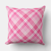 Mignonette Rosy Plaid Motif Grand Jeu Oreiller
