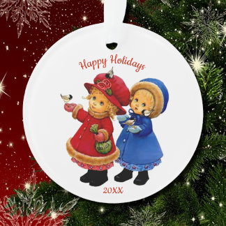 Mignonettes de Noël mignonnes avec oiseaux d'hiver