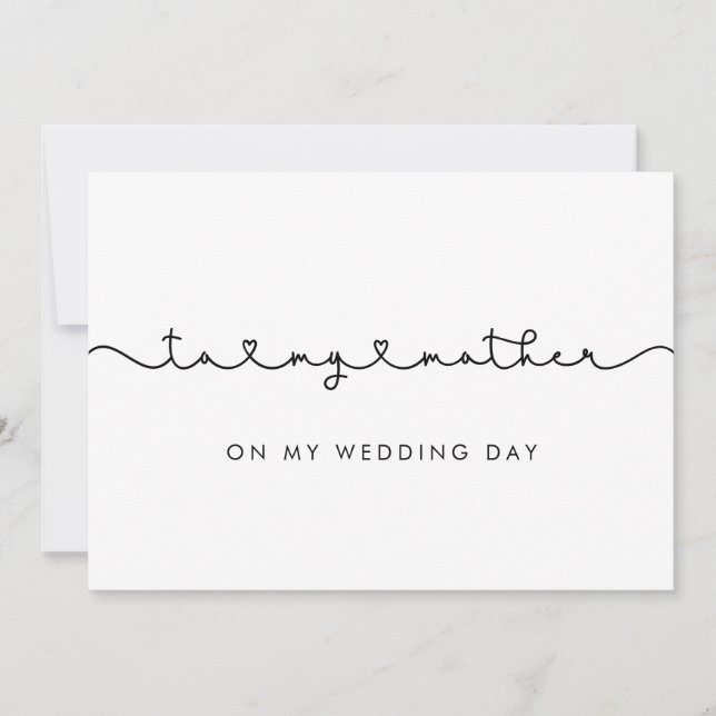 Mignonne à ma mère sur ma carte du jour de mariage (Devant)