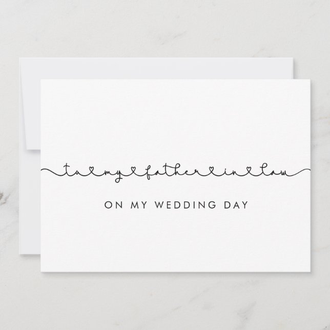 Mignonne à mon beau-père sur ma carte de jour de m (Devant)