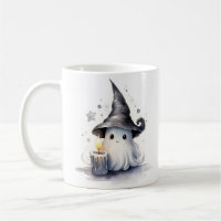 Mignonne, adorable fantôme habillé dans une tasse 