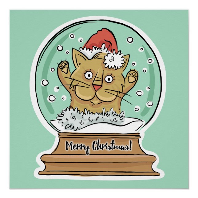 Mignonne affiche du chat de Noël (Devant)